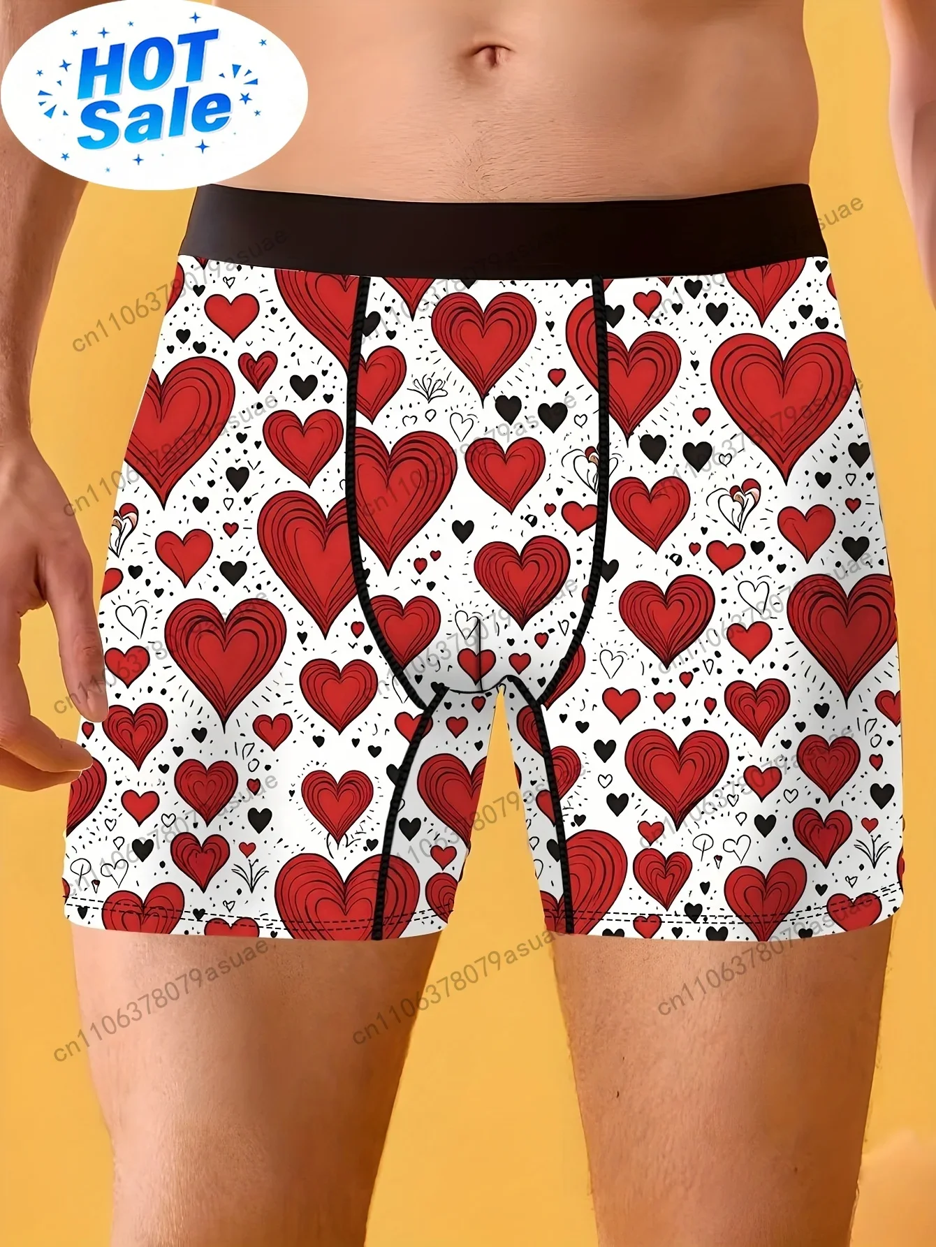 1pc Men'S Heart Print Boxer Br - đánh giá và giá Quick Dry Underwear